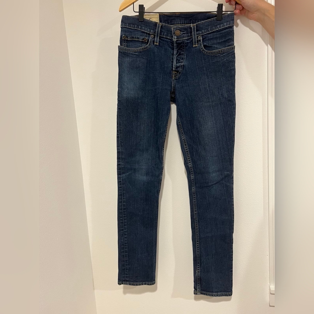 Hollister Men's Dark Blue Skinny Jeans